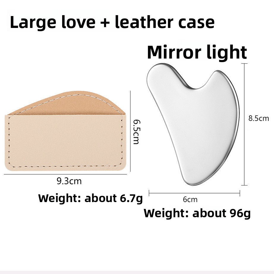 Stainless Steel Gua Sha Facial Scraping Tool for Face & Jaw — Metal Skincare Massage Board for Neck & Body