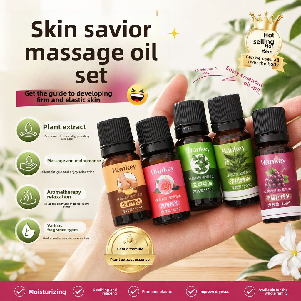 Rose Ginger Mugwort Massage Essential Oil for Gua Sha, Unblocking Meridians, Beauty Salon Special Essential Oil, Body Massage Oil