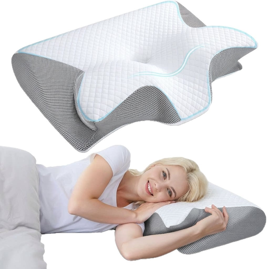 Ergonomic memory foam cervical pillow